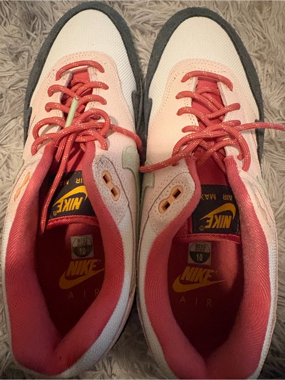 Nike Pink and Yellow Air Max Sneaker